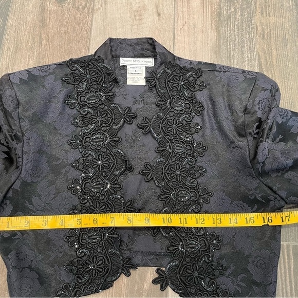 scott mcclintock Brocade Jeweled Beaded -2 Piece Dress & Bolero Jacket Vintage - Picture 10 of 16
